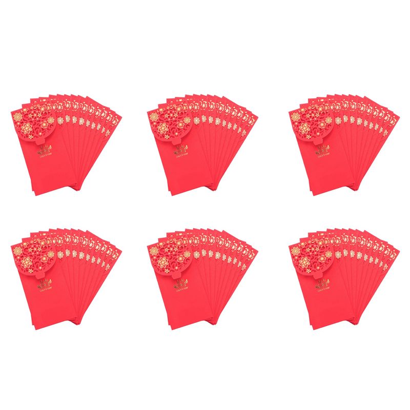 Wedding Envelopes - ABZC-60 szt. Chińskie czerwone koperty na