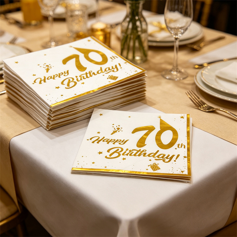 Table Number Gold - 10 szt. Złote serwetki na 70.