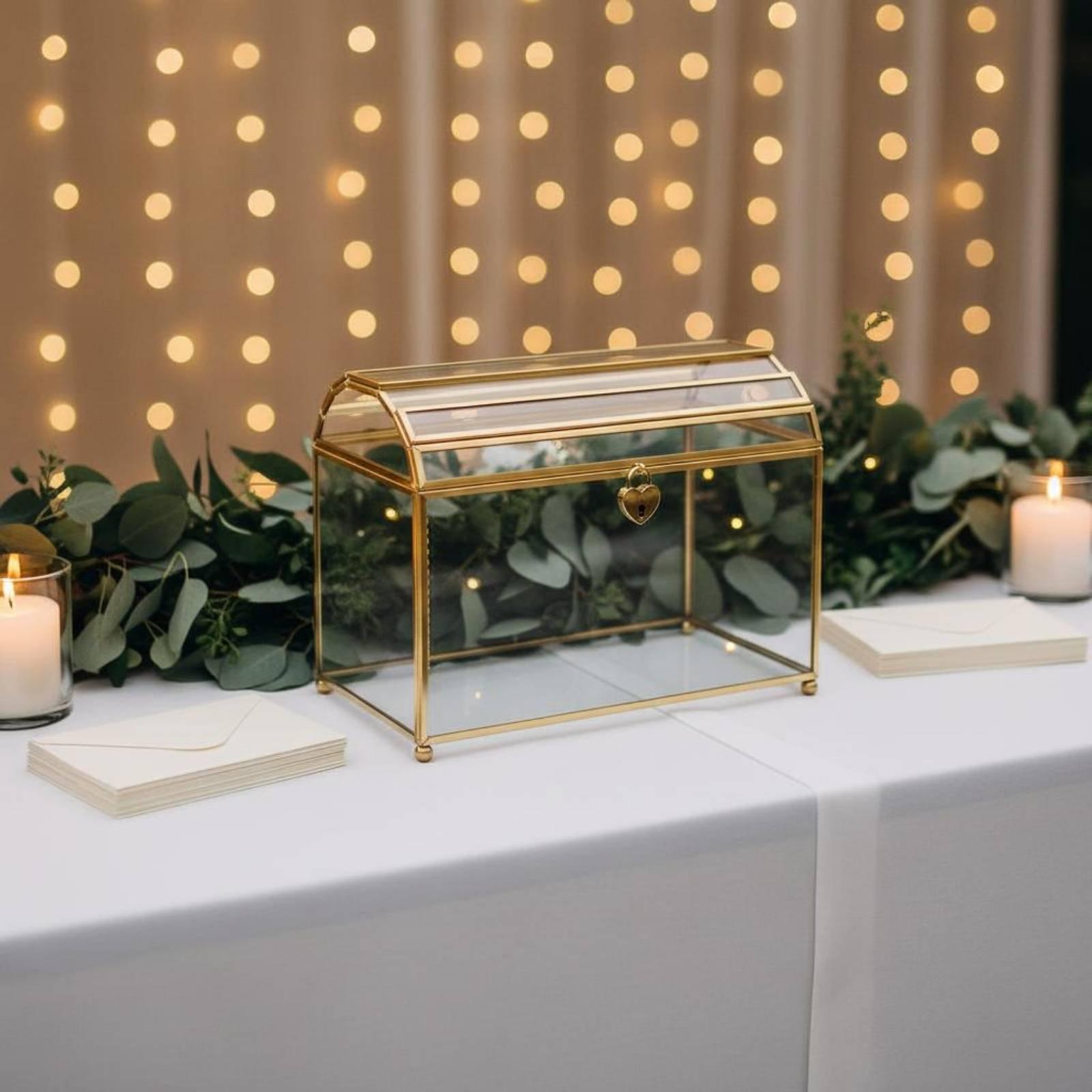 Elegancka szklana skrzynka na  – Wedding Card Box recenzja i cena